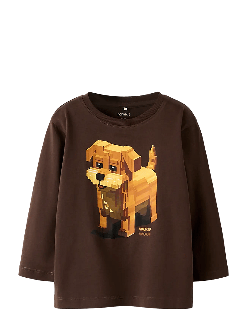 name it - NMMSALAN LS NREG TOP - langärmelig - seal brown - 0