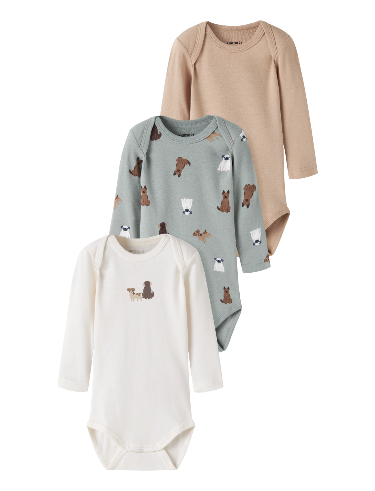 NAME IT Nbmbody 3P Ls Dog Noos Grün - 56 - Kinder