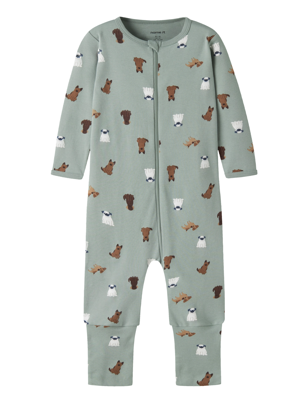 NAME IT Nbmnightsuit Zip Ff Dog Noos Grün - 74 - Kinder