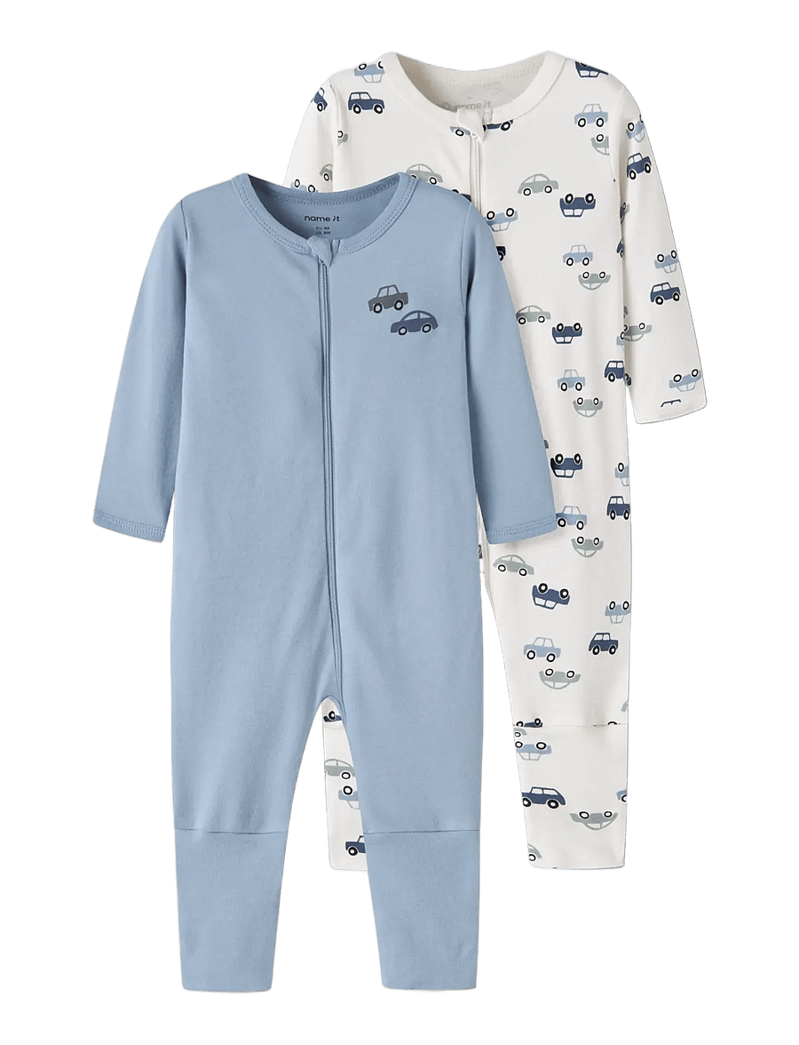name it - NBMNIGHTSUIT 2P ZIP FF CAR NOOS - jet stream - 3