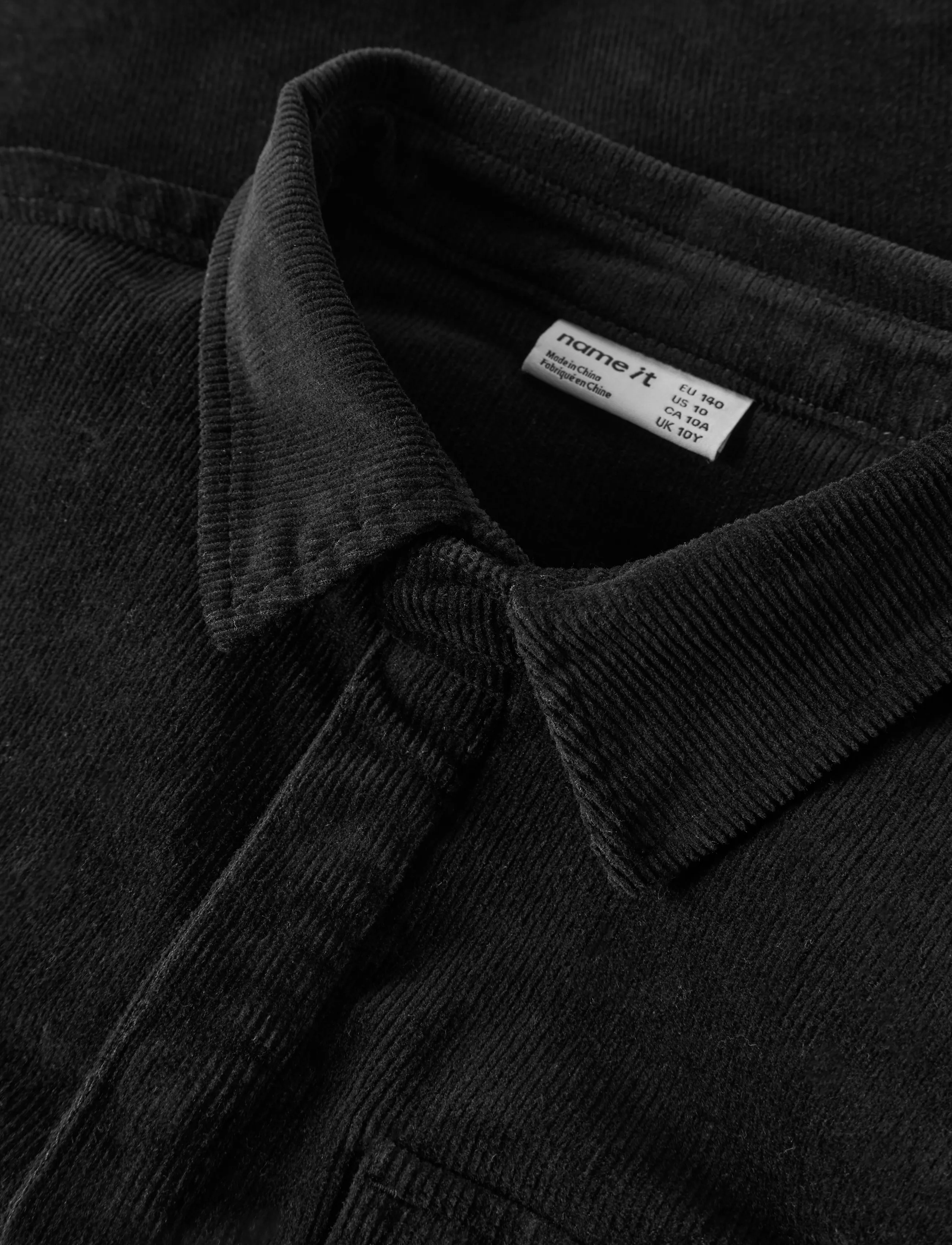 name it - NKMAARON OS CORD LS SHIRT 2908-QD - long-sleeved shirts - black - 4