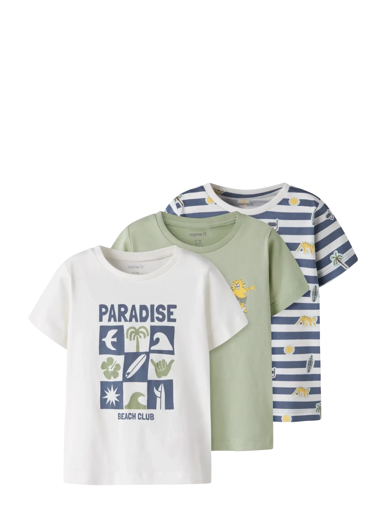 name it NMMDANNY 3P SS TOP - Mitmikpakk - CLOUD DANCER / cream