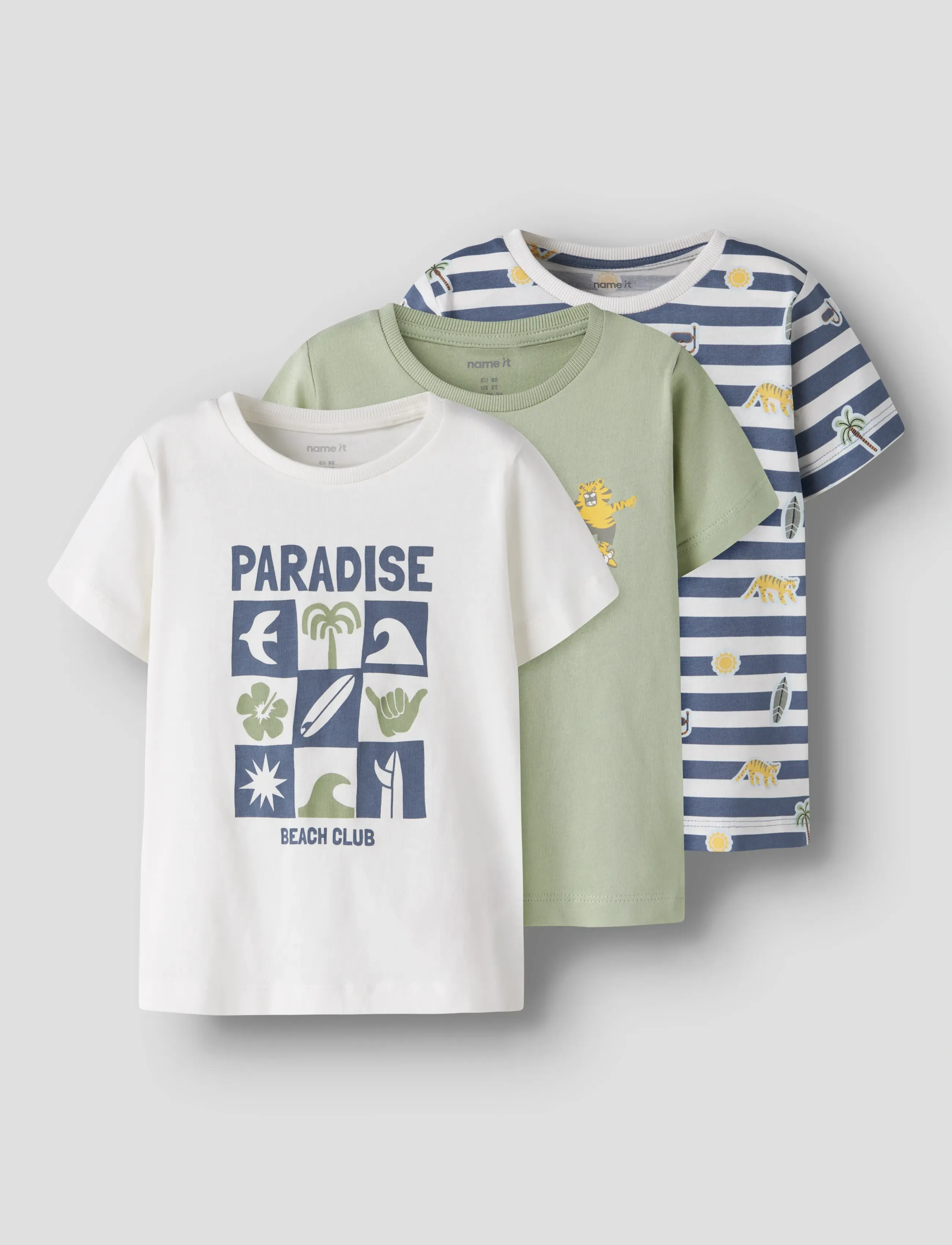 name it NMMDANNY 3P SS TOP - Kortermede t-skjorter - CLOUD DANCER / cream