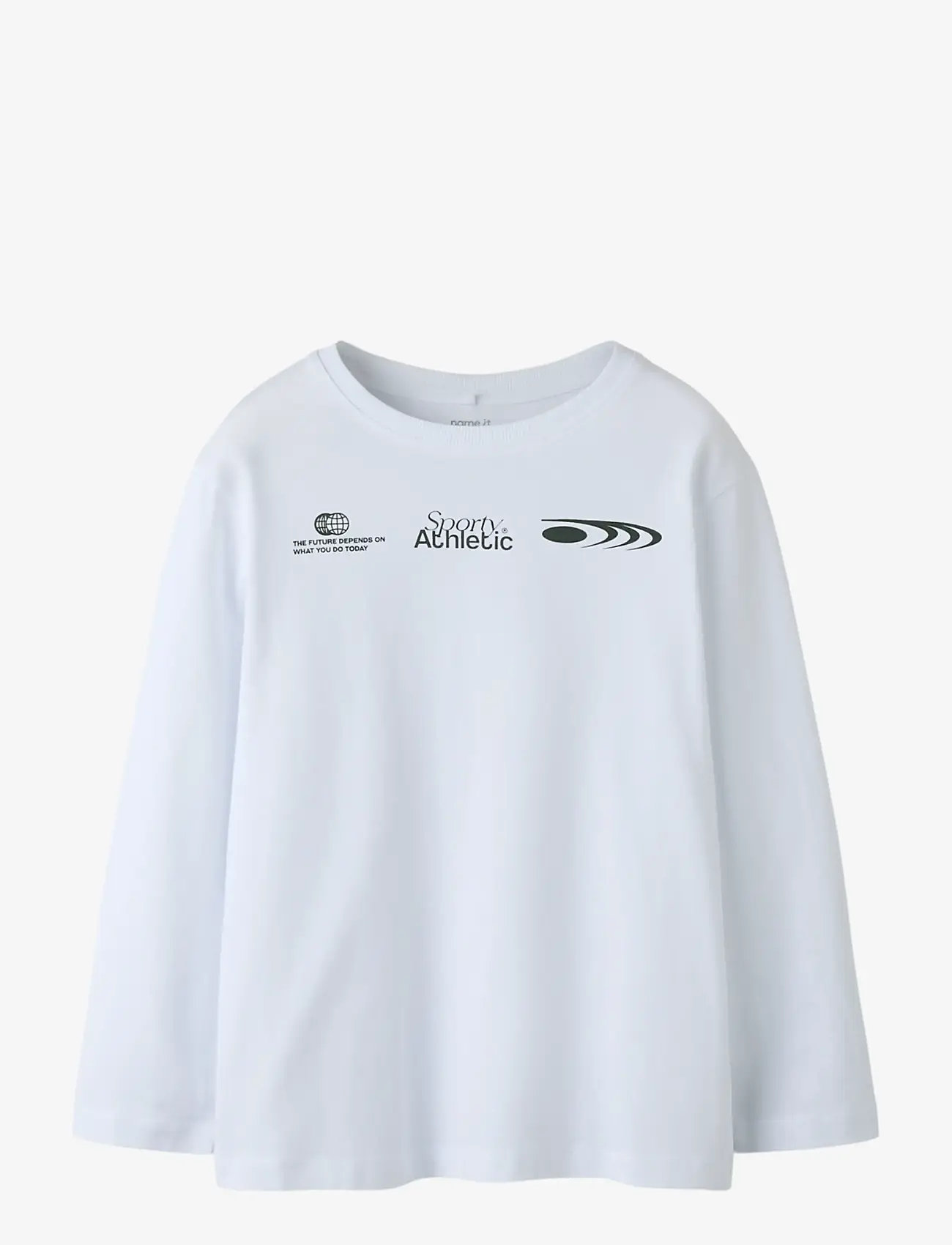 name it - NKMSEBASTIAN LS NREG TOP - pikkade varrukatega t-särgid - bright white - 0
