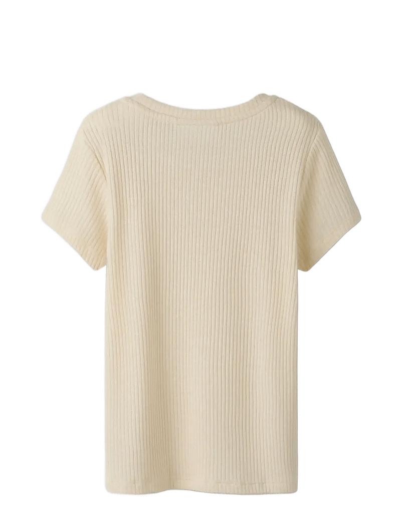name it - NKFSISAN SS TOP - kortærmede t-shirts - buttercream - 2