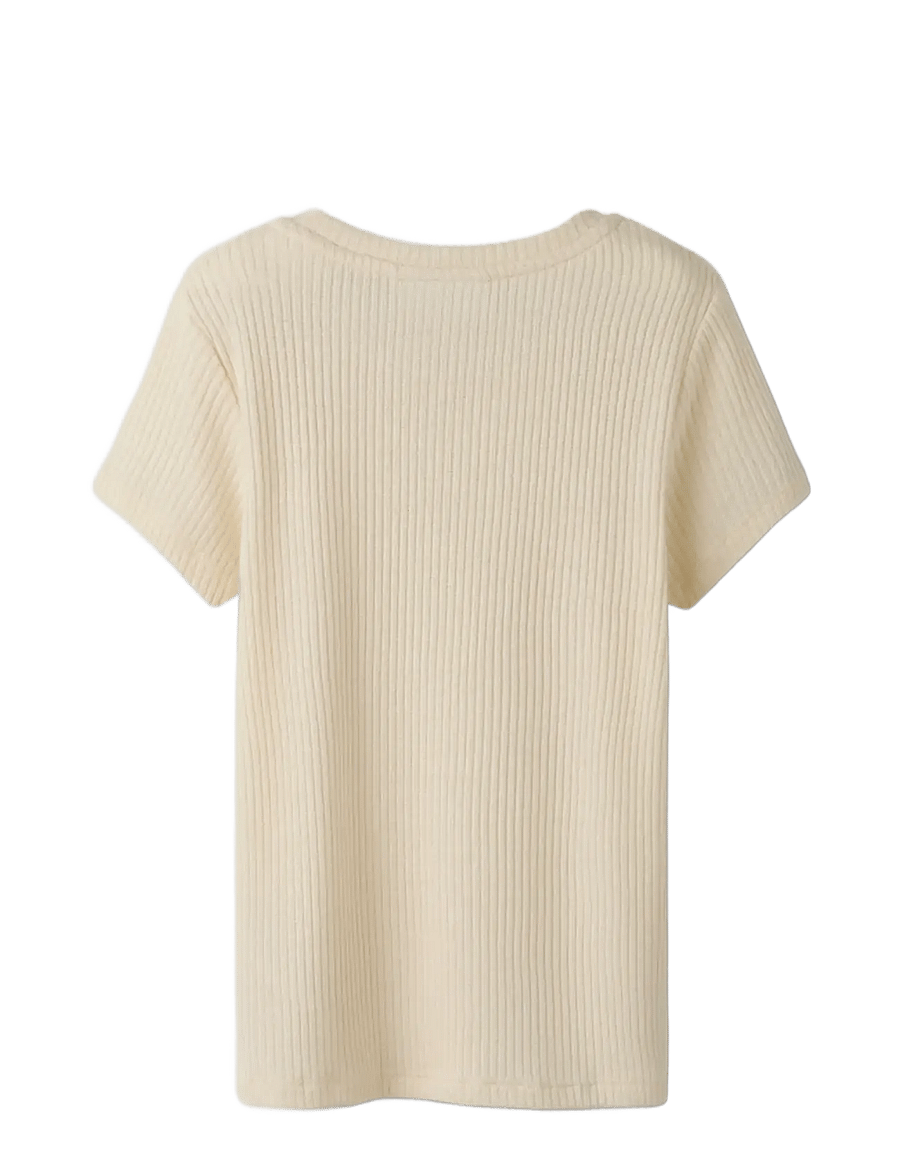name it - NKFSISAN SS TOP - kortärmade t-shirts - buttercream - 2