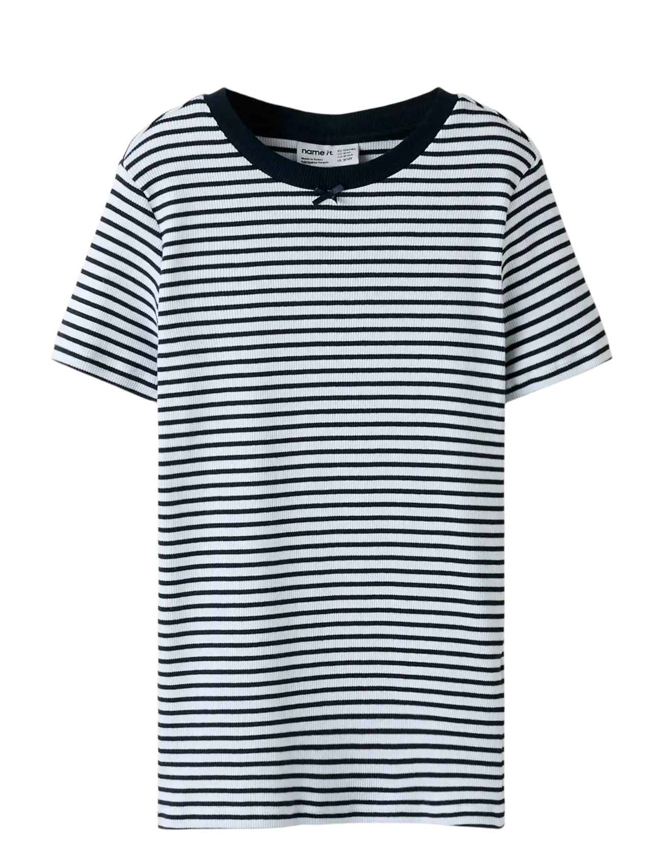 name it NKFOFRIDA SS SLIM TOP - T-shirts - NAVY BLAZER / white