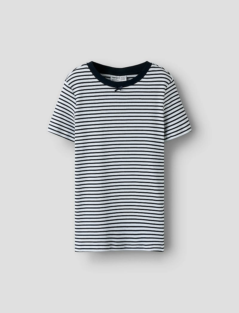 name it - NKFOFRIDA SS SLIM TOP - kortærmede t-shirts - navy blazer - 0