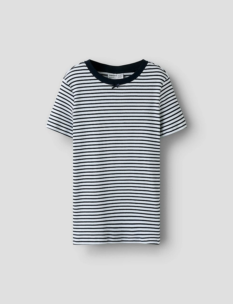 name it - NKFOFRIDA SS SLIM TOP - lühikeste varrukatega t-särgid - navy blazer - 0