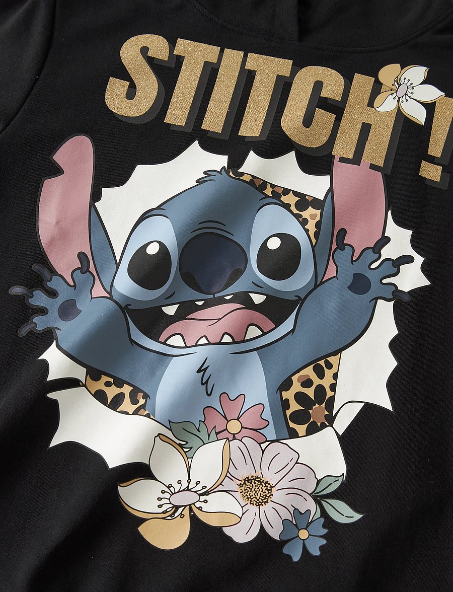 name it - NKFJYNDA STITCH NREG SWE WH BRU NOOS WDI - hættetrøjer - black - 4