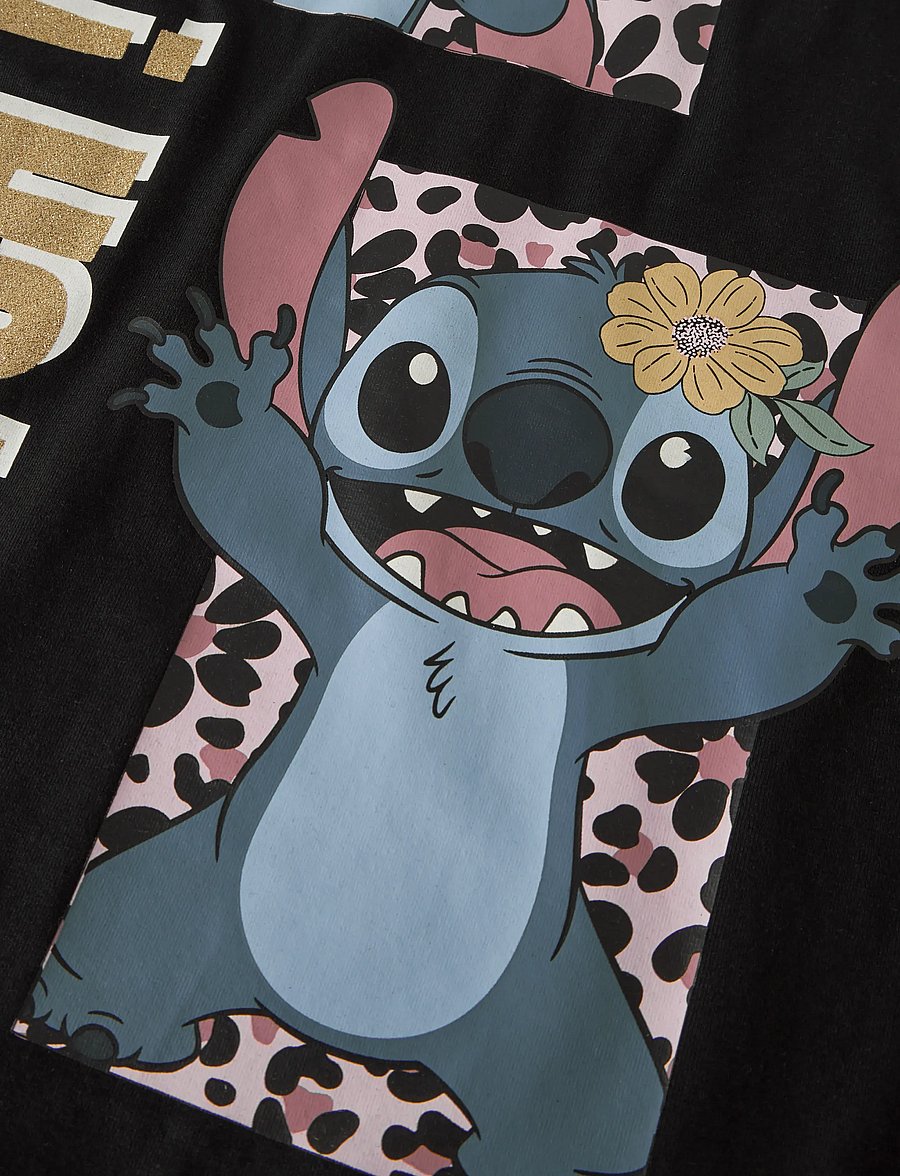 name it - NKFJYNA STITCH SS NREG TOP BOX NOOS WDI - kortærmede t-shirts - black - 3