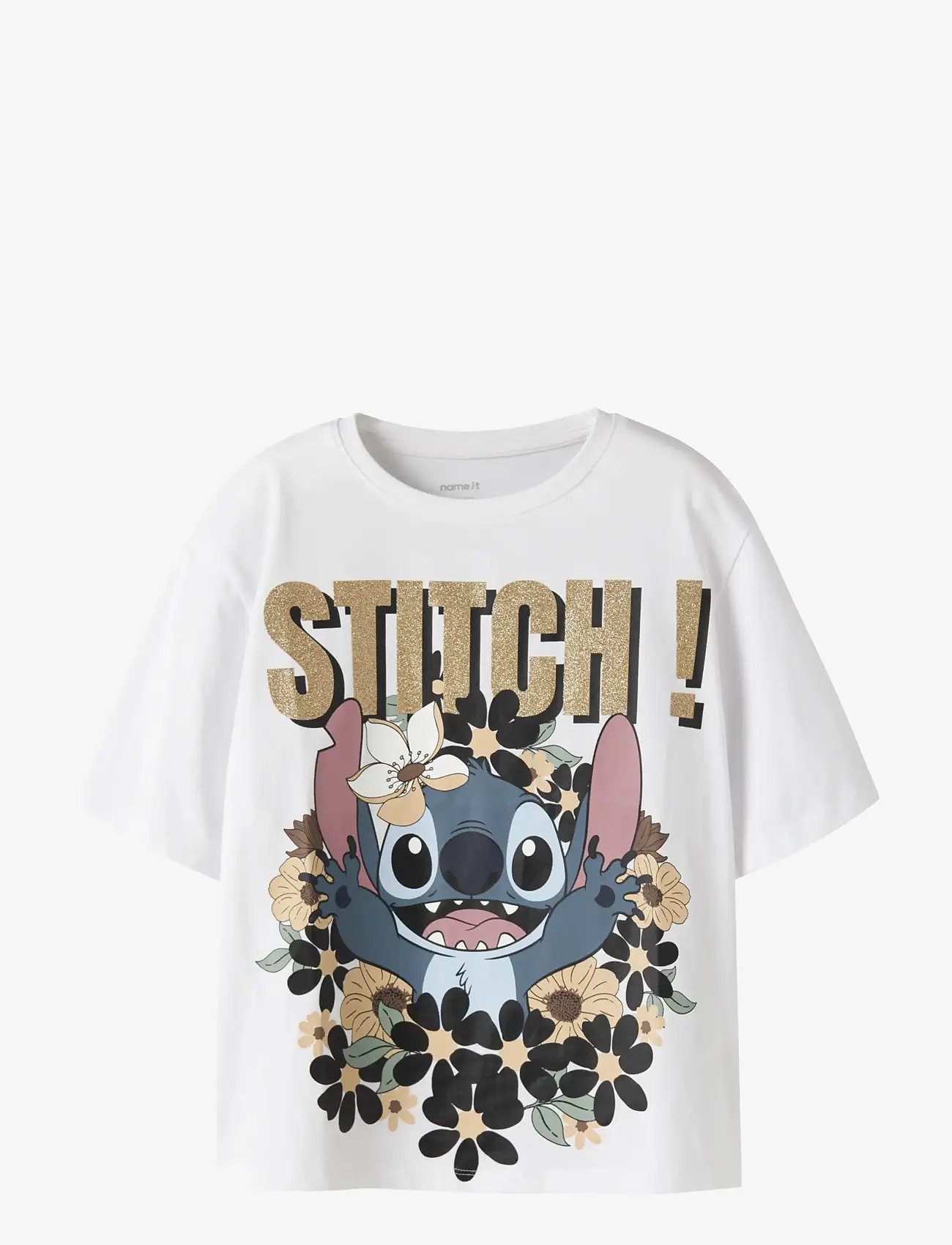 name it - NKFJYNA STITCH SS NREG TOP BOX NOOS WDI - marškinėliai trumpomis rankovėmis - bright white - 0