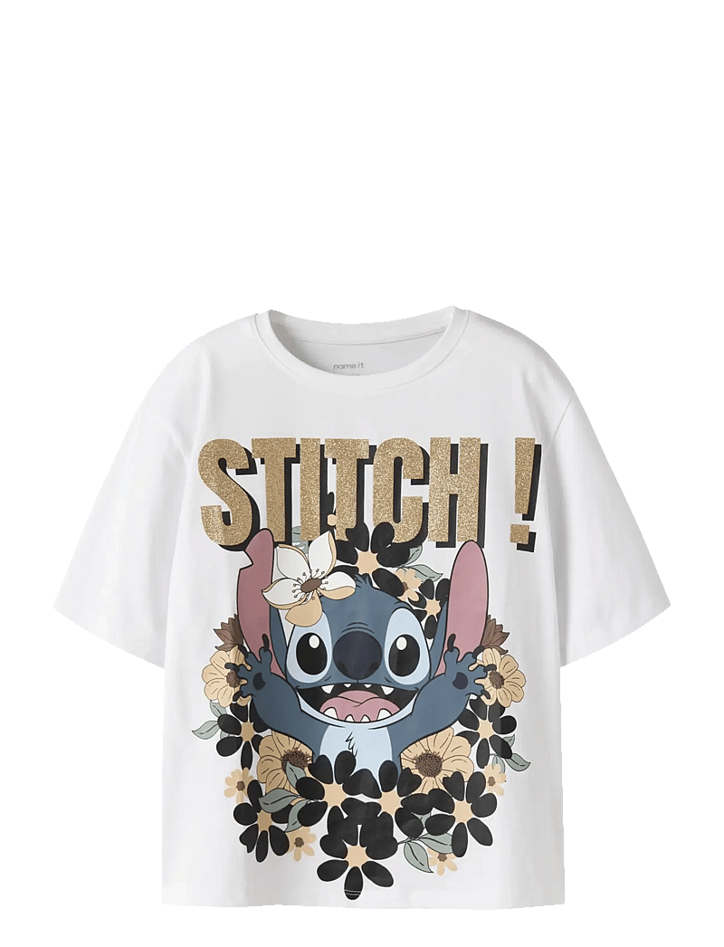 name it - NKFJYNA STITCH SS NREG TOP BOX NOOS WDI - kurzärmelige - bright white - 0