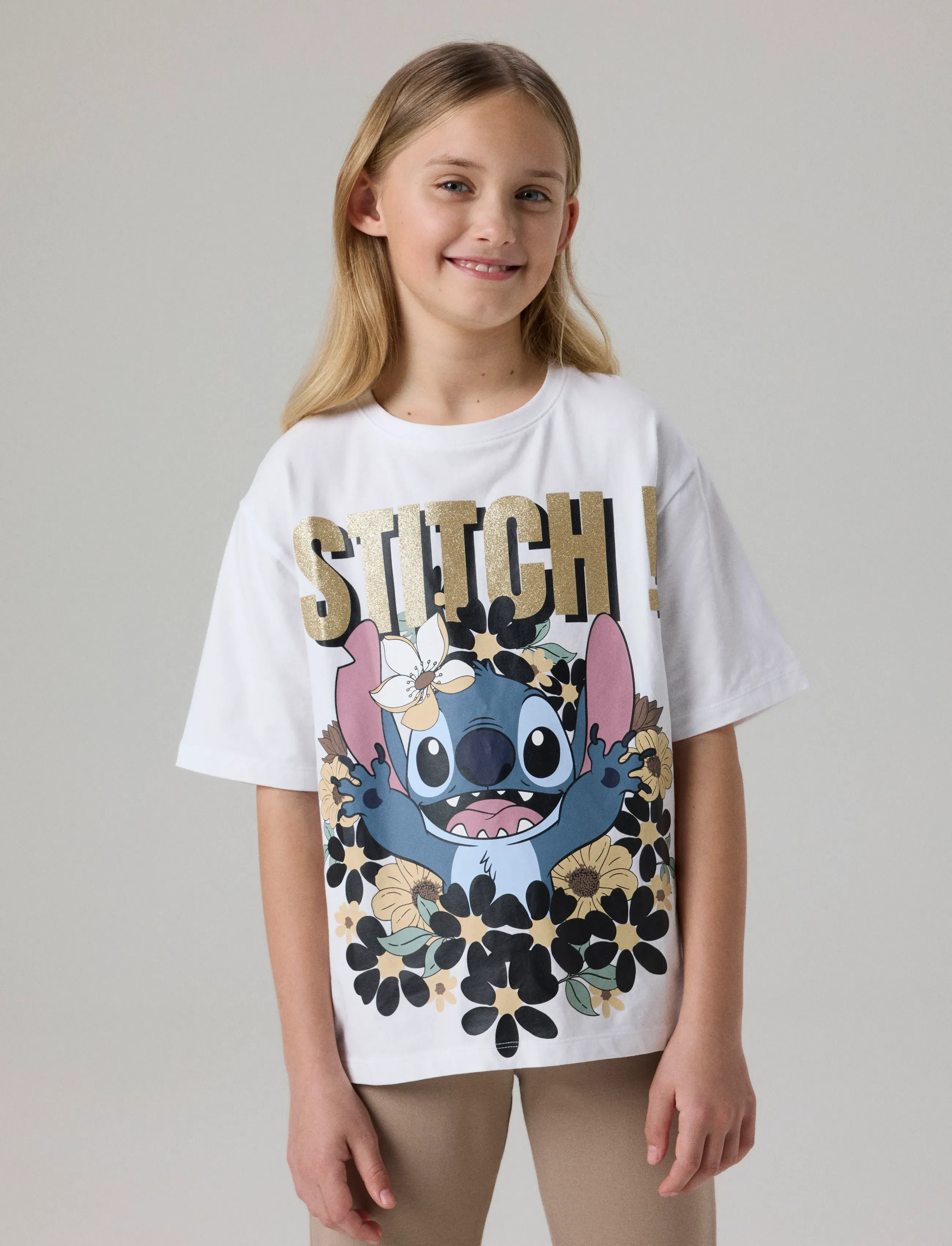 name it - NKFJYNA STITCH SS NREG TOP BOX NOOS WDI - kortærmede t-shirts - bright white - 3