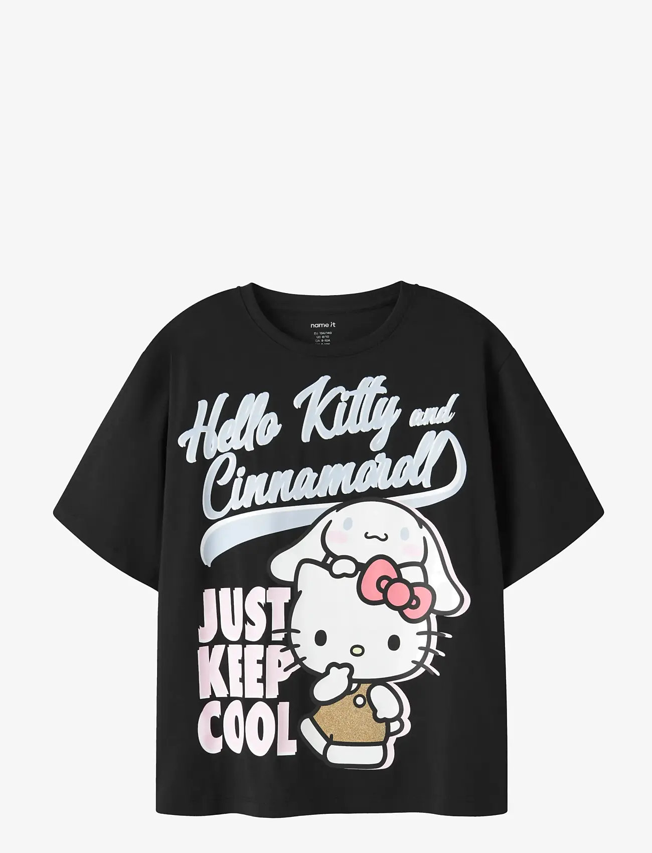 name it - NKFJYNEL HELLOK SS NREG TOP BOX NOOS SKY - kurzärmelige - black - 0