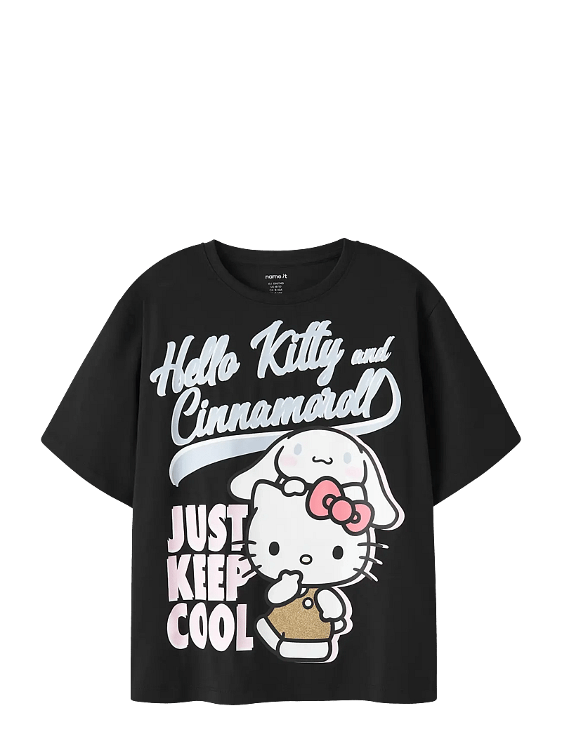 name it - NKFJYNEL HELLOK SS NREG TOP BOX NOOS SKY - kurzärmelige - black - 0