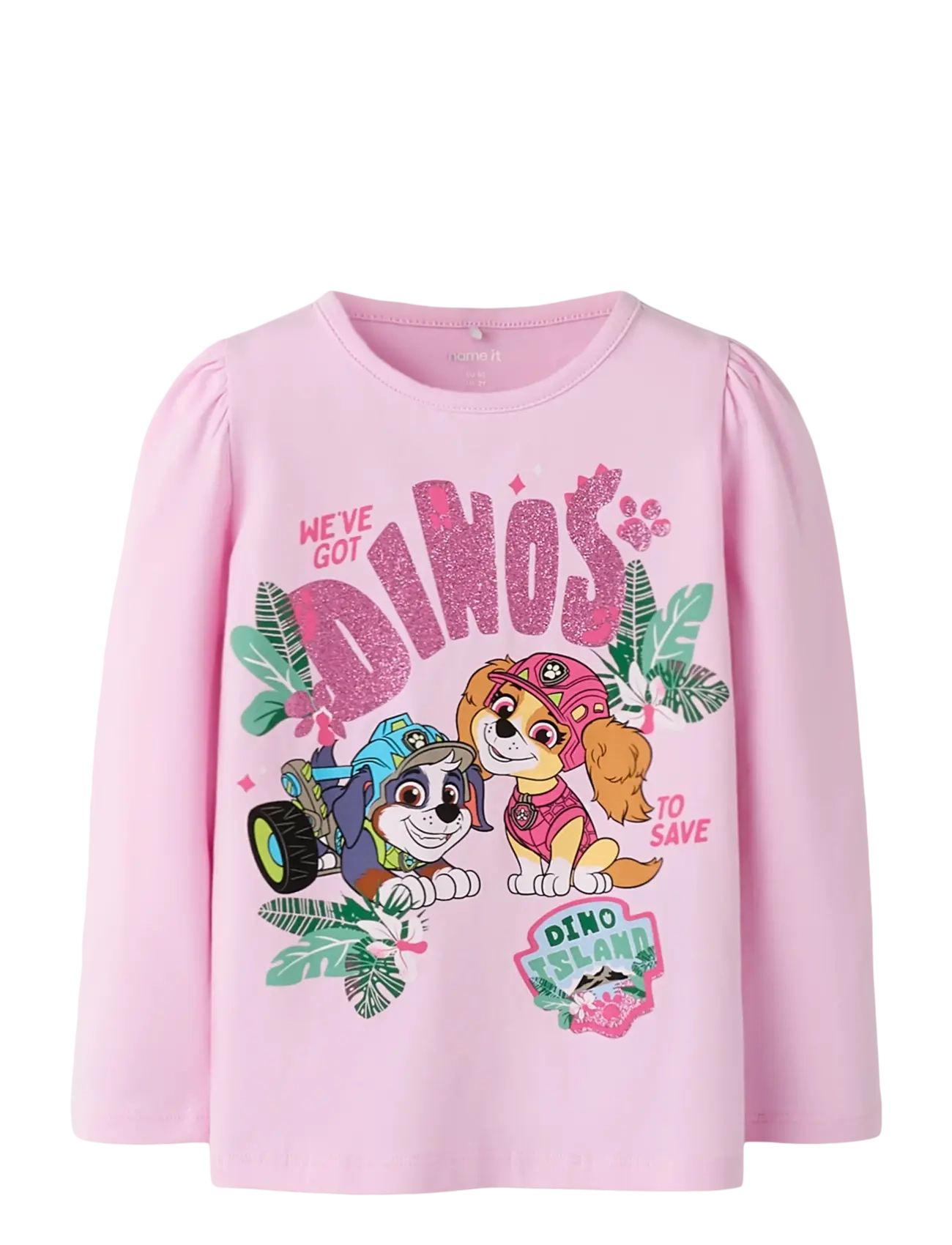 name it Nmfjette Paw Ls Top Box Noos Cplgm, Børn, Paw Patrol Dino Langærmet T-Shirt, Pink, Str: 98