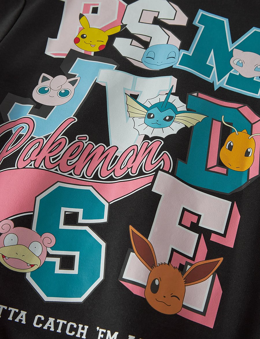 name it - NKFJYLA POKEMON NREG SWEAT WH UNB SKY - hættetrøjer - black - 2