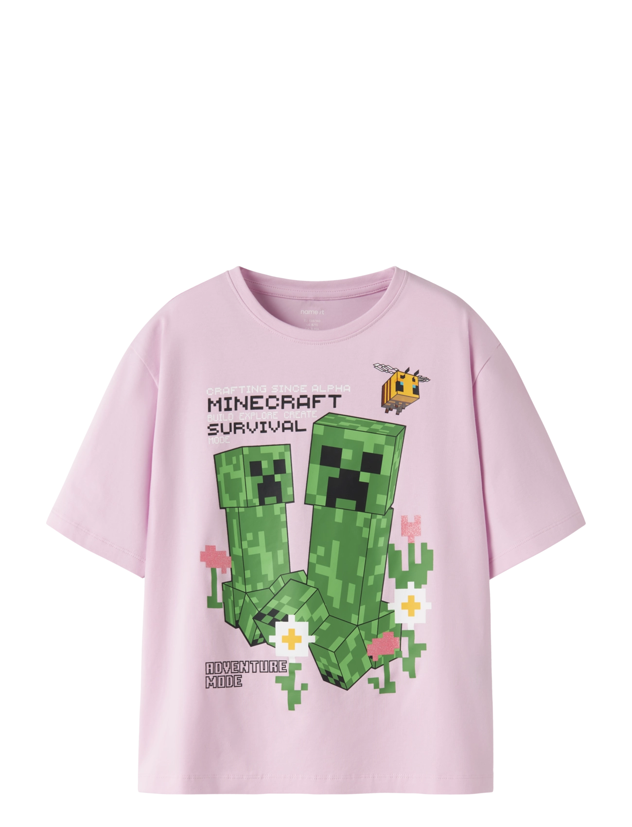NAME IT Nkfjylda Minecraft Ss Nreg Oberteil Box Bio Pink - 116 - Kinder