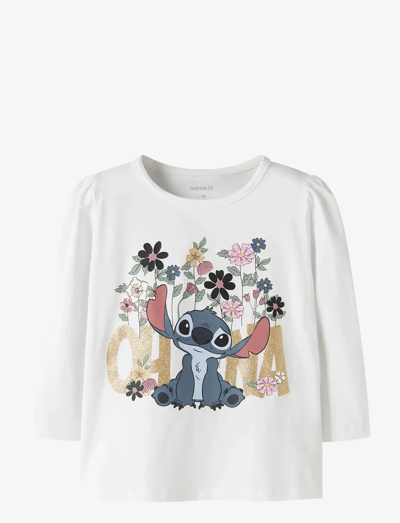 name it - NMFJINA STITCH LS TOP BOX NOOS WDI - pikkade varrukatega t-särgid - bright white - 0