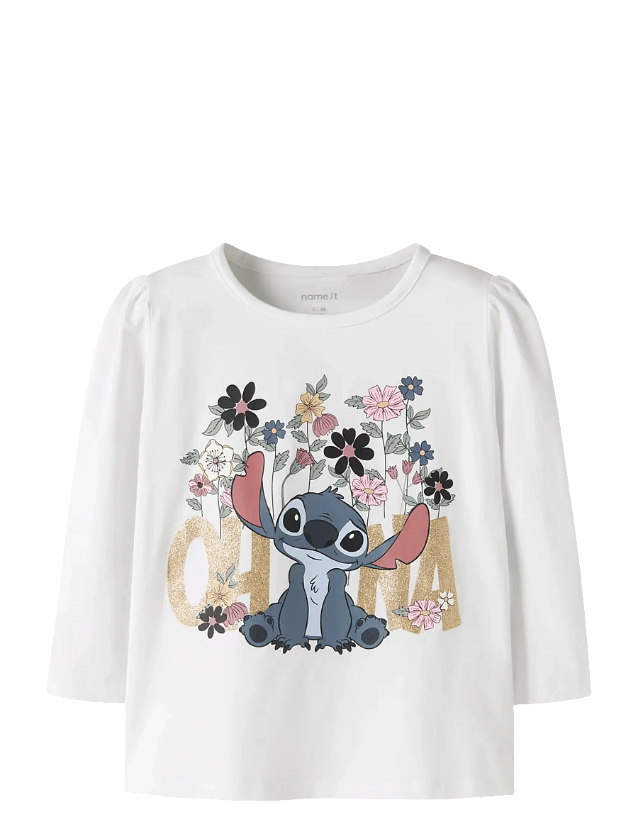 name it - NMFJINA STITCH LS TOP BOX NOOS WDI - langärmelig - bright white - 0