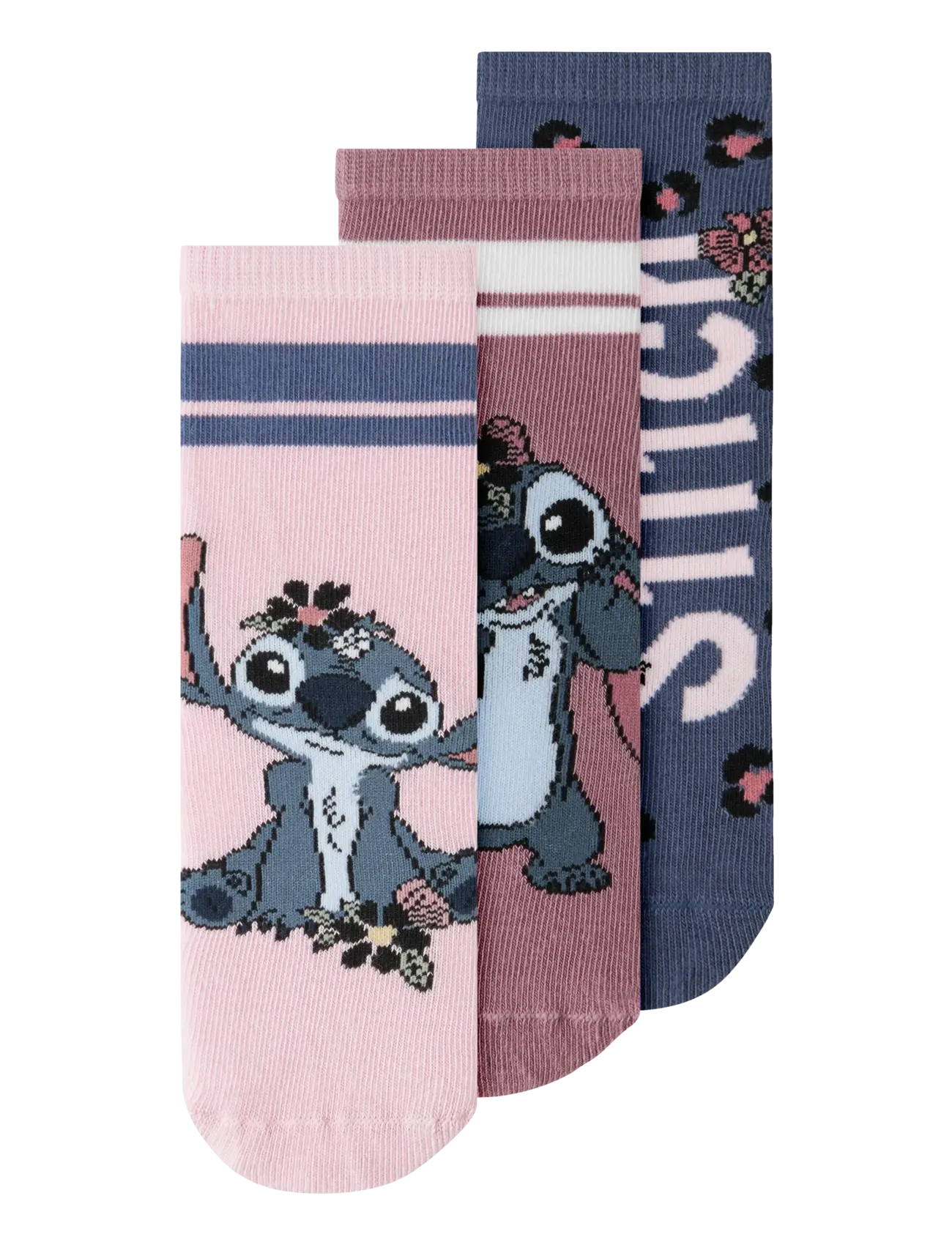 name it Nmfjinea Stitch 3P Sock Wdi, Børn, Stitch Strømper 3-Pak, Multi/mønstret, Str: 25-27