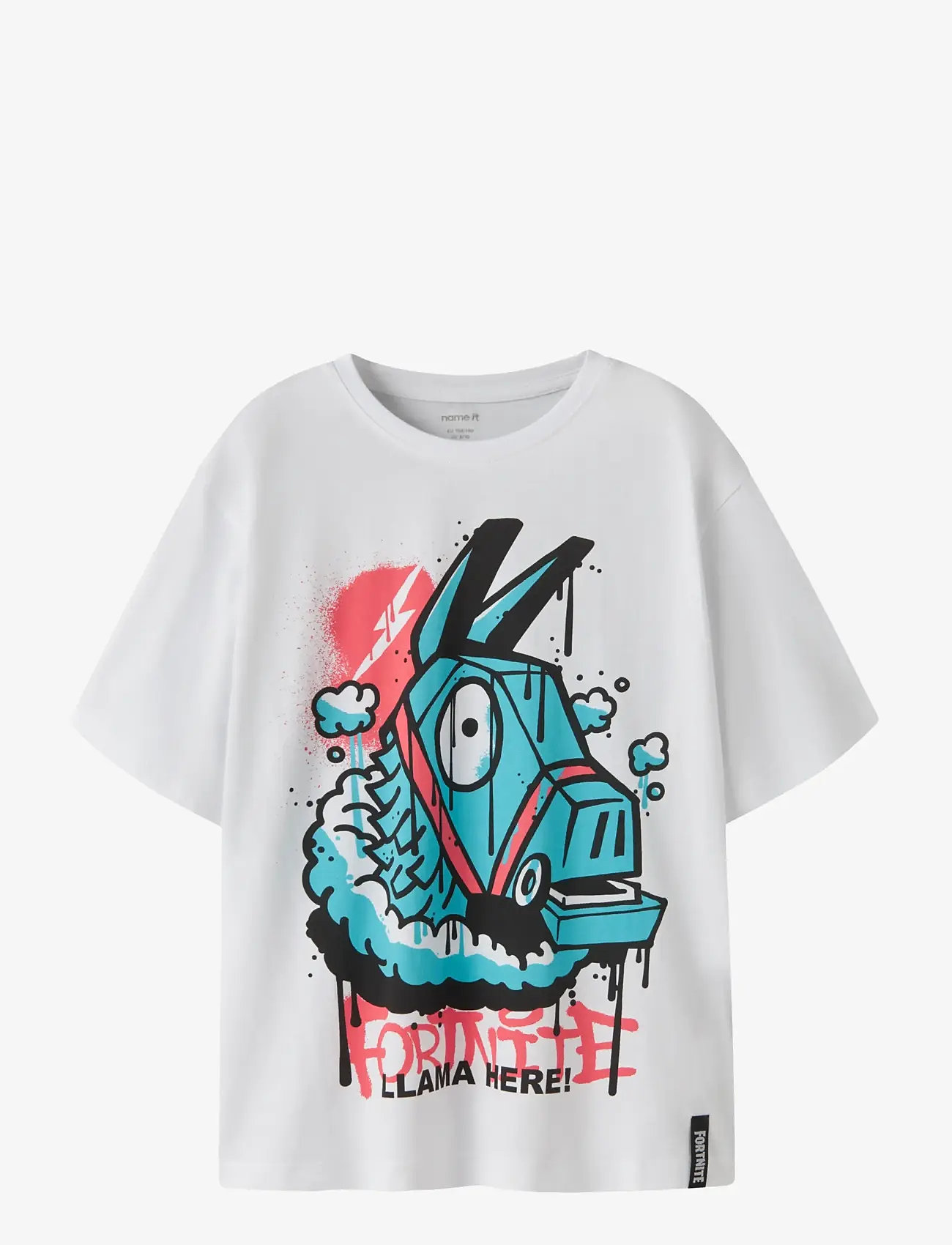 name it - NKMJEF FORTNITE SS NREG TOP BOX VDE - kortærmede t-shirts - bright white - 0
