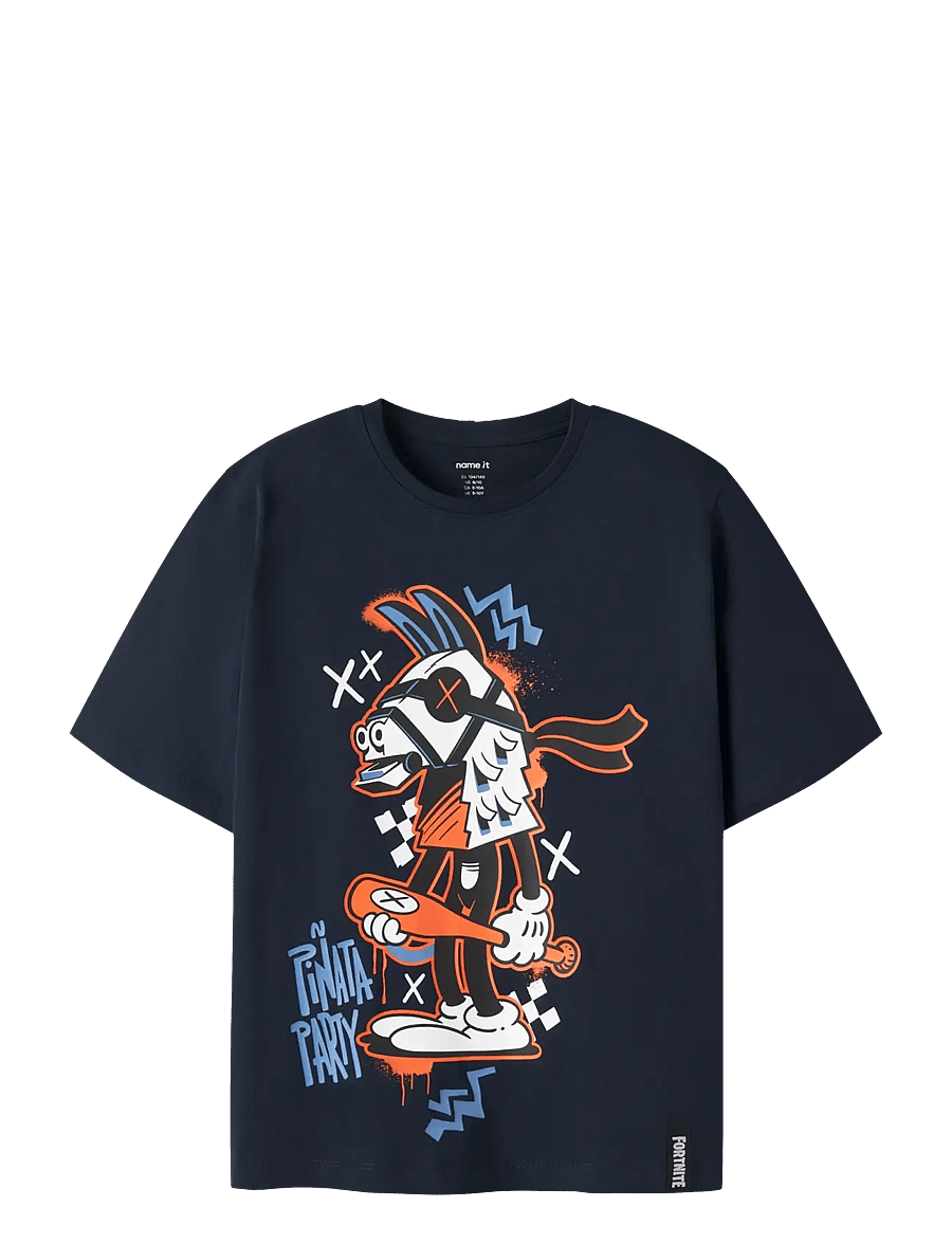 name it - NKMJEF FORTNITE SS NREG TOP BOX VDE - lühikeste varrukatega t-särgid - navy blazer - 0