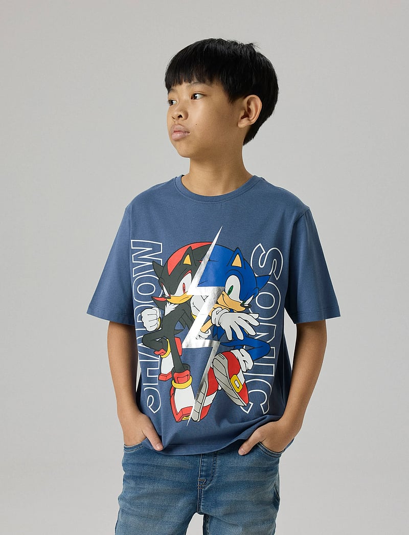 name it - NKMJULLE SONIC SS NREG TOP NOOS SKY - kortærmede t-shirts - vintage indigo - 0
