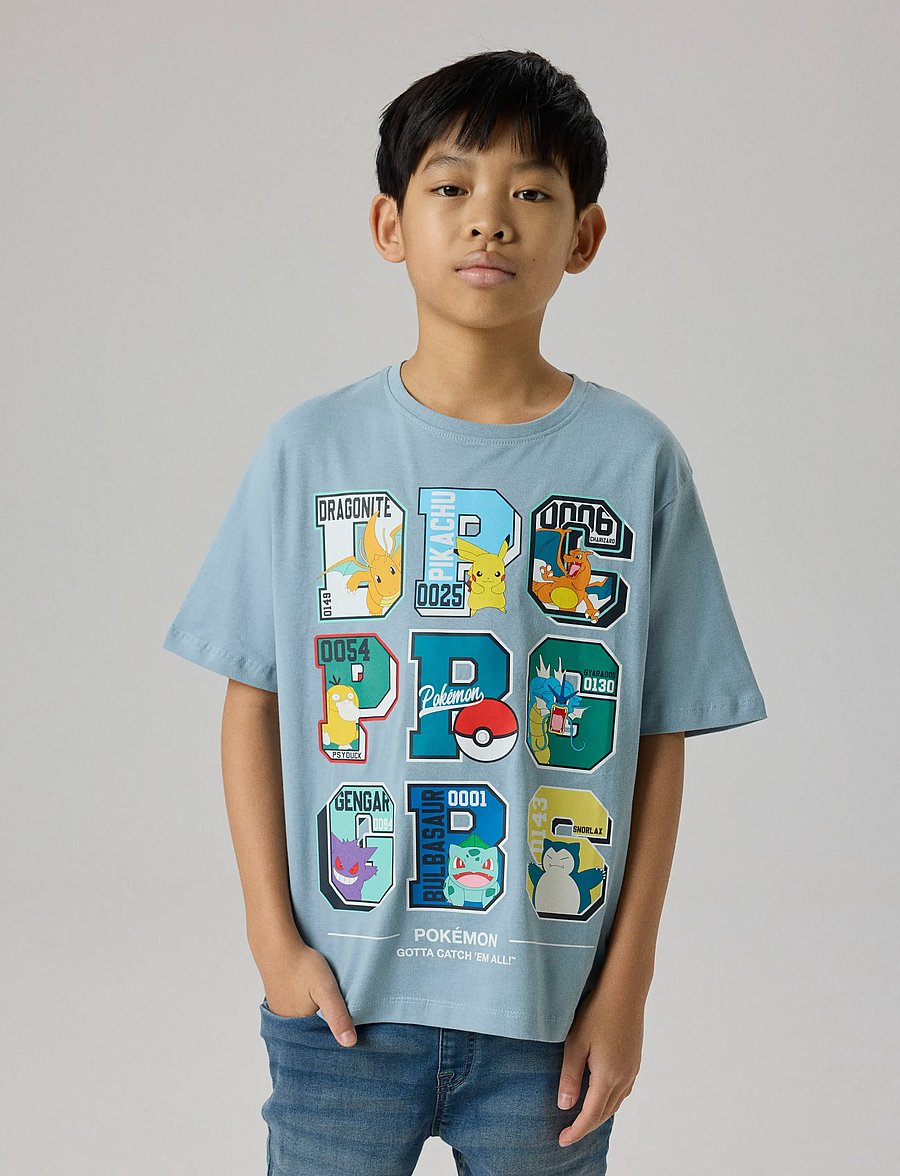 name it - NKMJULIO POKEMON SS NREG TOP NOOS SKY - kortærmede t-shirts - ashley blue - 2