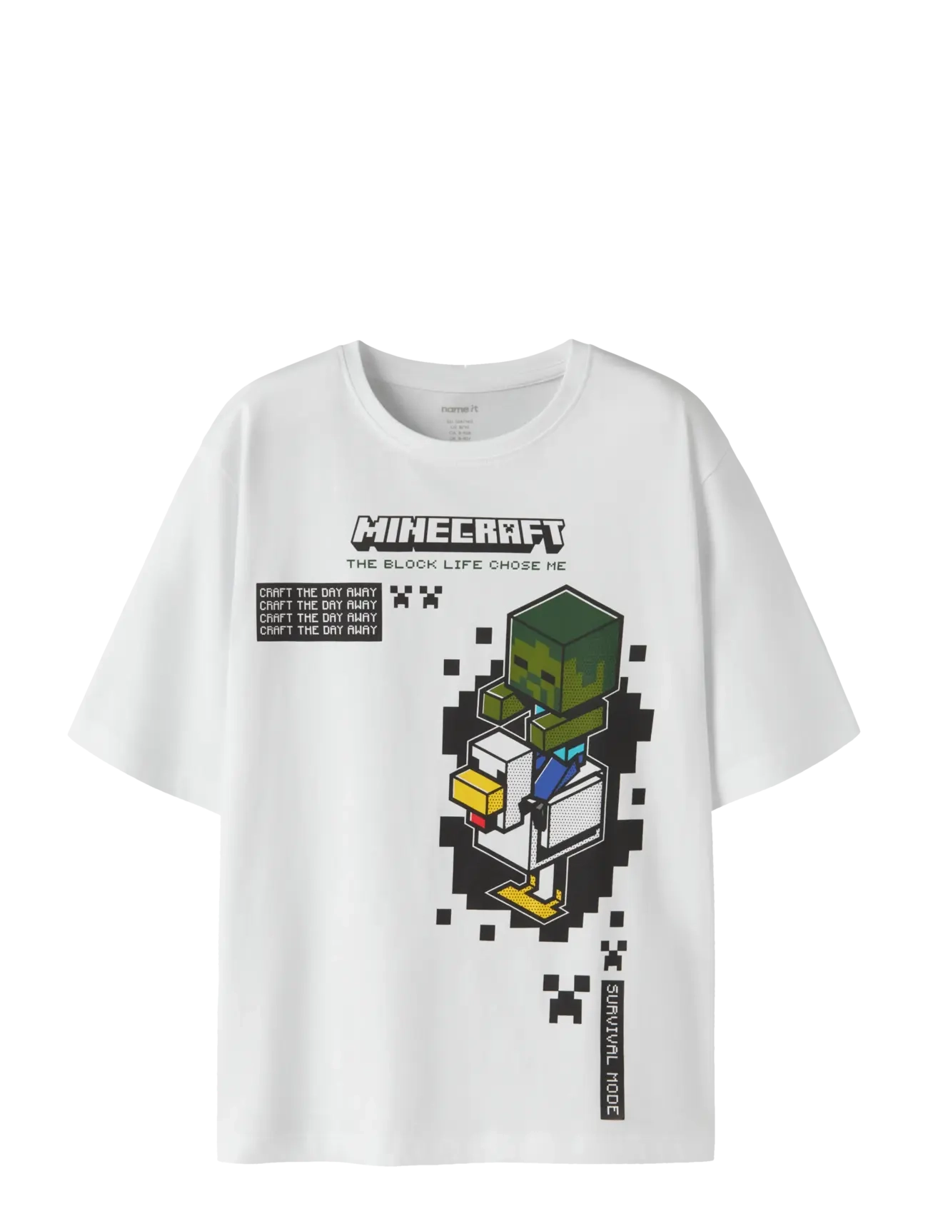 NAME IT Nkmjun Minecraft Ss Nreg Topbox Noos Bio Weiß - 116 - Kinder
