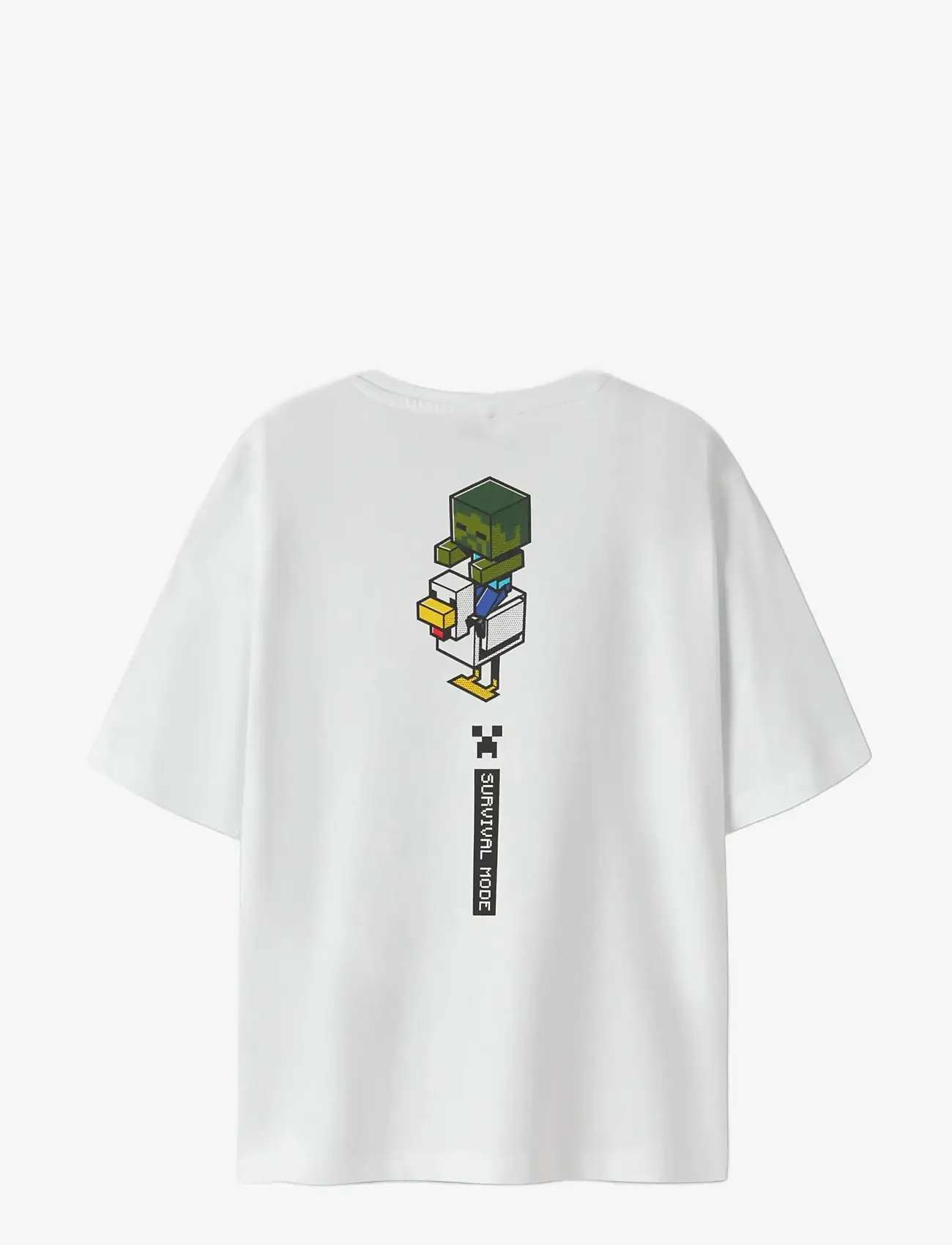 name it - NKMJUN MINECRAFT SS NREG TOPBOX NOOS BIO - kortærmede t-shirts - bright white - 2