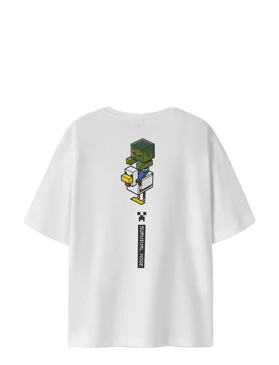 name it - NKMJUN MINECRAFT SS NREG TOPBOX NOOS BIO - kortærmede t-shirts - bright white - 2