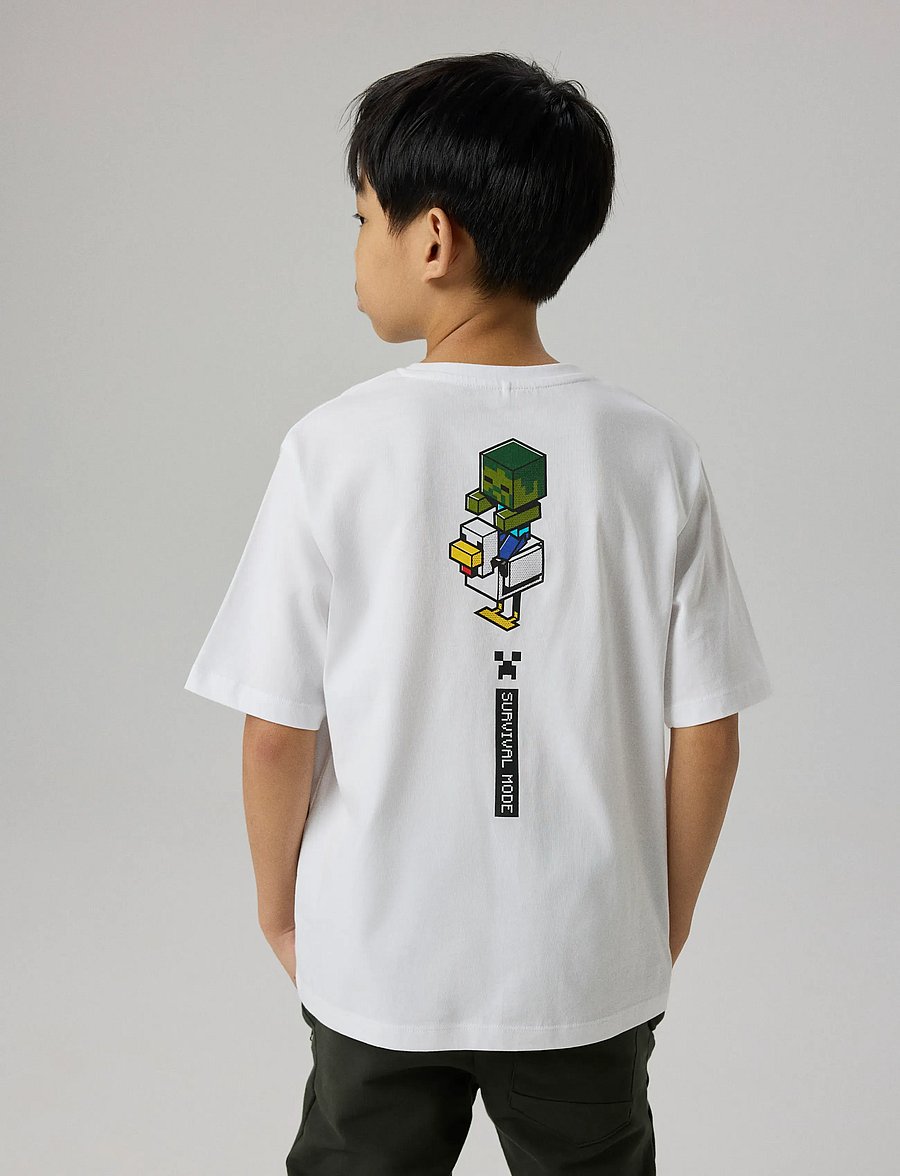 name it - NKMJUN MINECRAFT SS NREG TOPBOX NOOS BIO - kortærmede t-shirts - bright white - 0