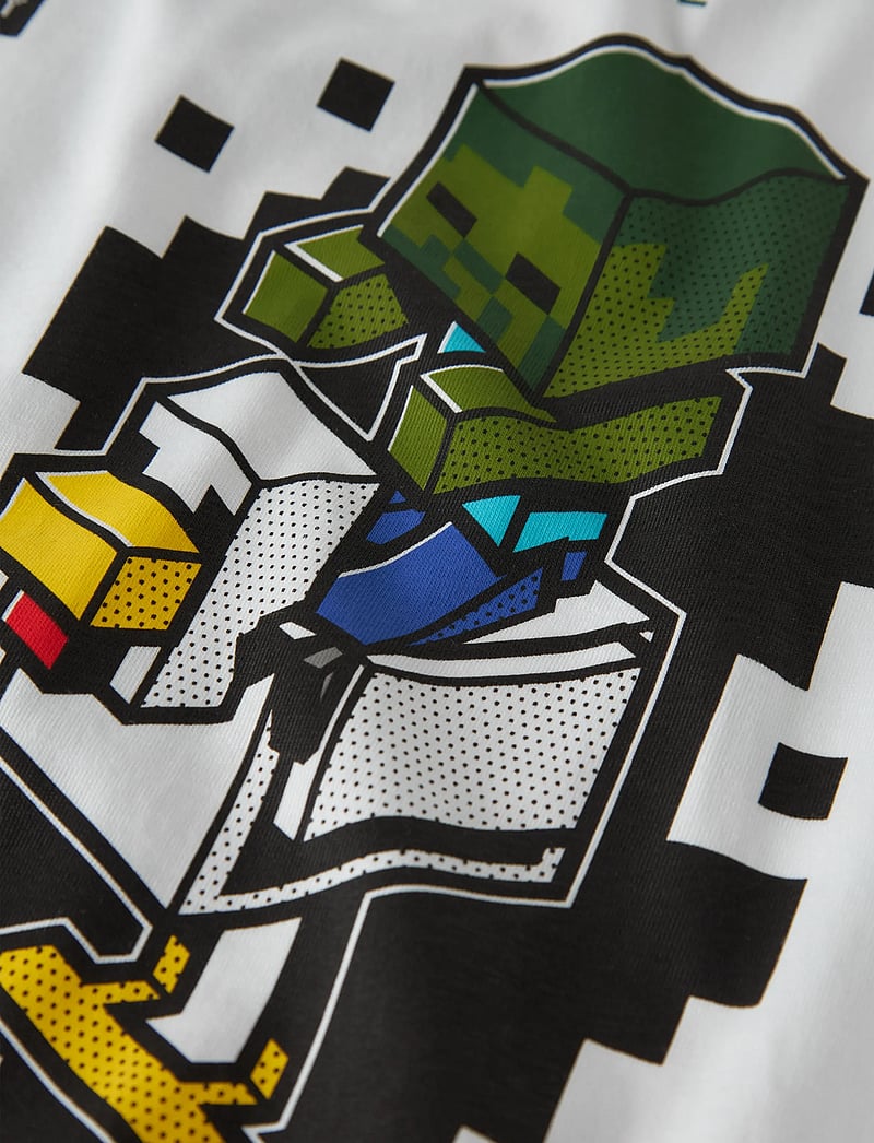name it - NKMJUN MINECRAFT SS NREG TOPBOX NOOS BIO - kortærmede t-shirts - bright white - 5