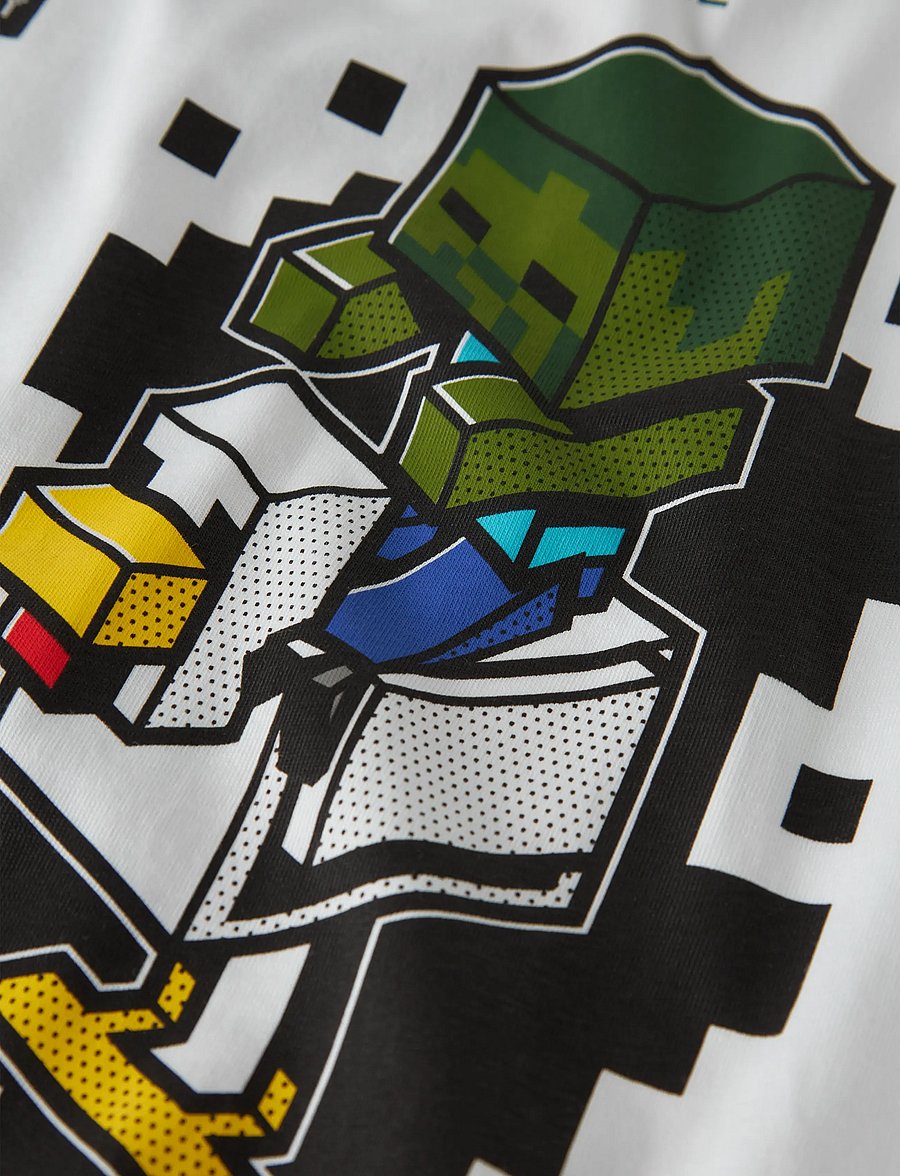 name it - NKMJUN MINECRAFT SS NREG TOPBOX NOOS BIO - kortærmede t-shirts - bright white - 5