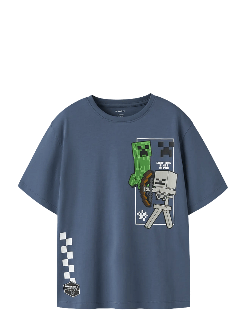 name it - NKMJUN MINECRAFT SS NREG TOPBOX NOOS BIO - kurzärmelige - vintage indigo - 1