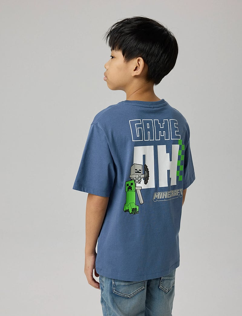 name it - NKMJUN MINECRAFT SS NREG TOPBOX NOOS BIO - kurzärmelige - vintage indigo - 0