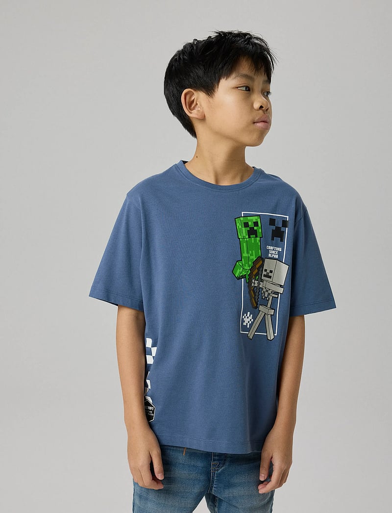 name it - NKMJUN MINECRAFT SS NREG TOPBOX NOOS BIO - kurzärmelige - vintage indigo - 3