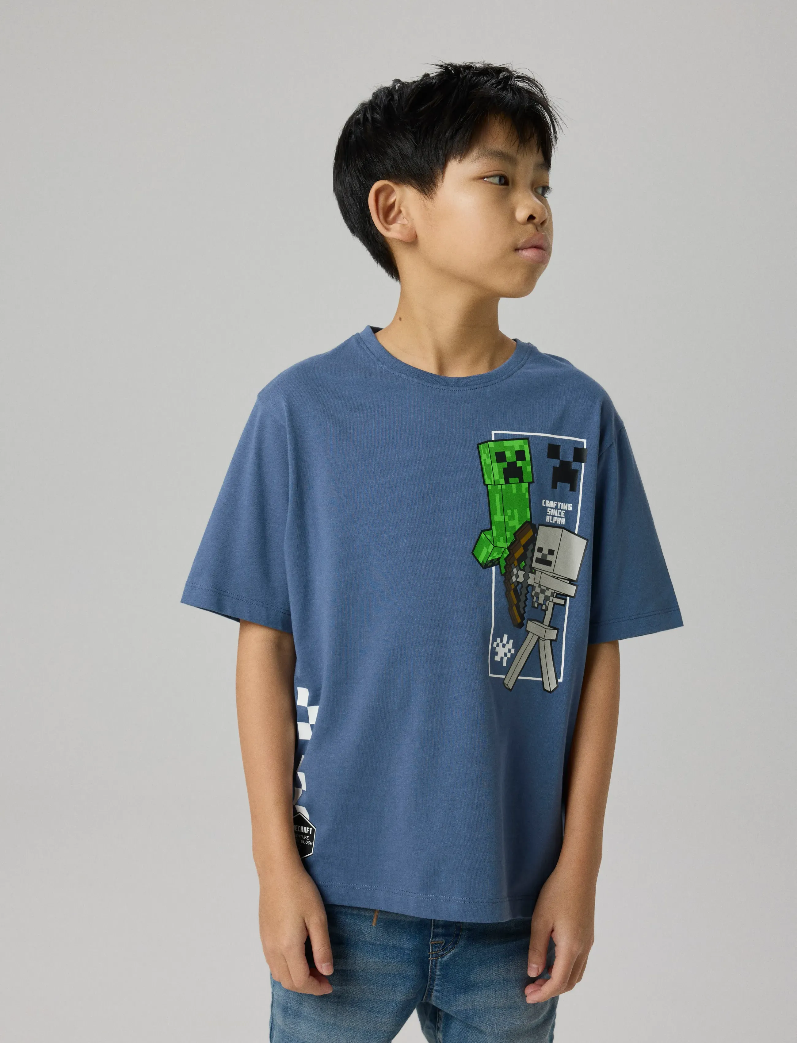 name it - NKMJUN MINECRAFT SS NREG TOPBOX NOOS BIO - kurzärmelige - vintage indigo - 3