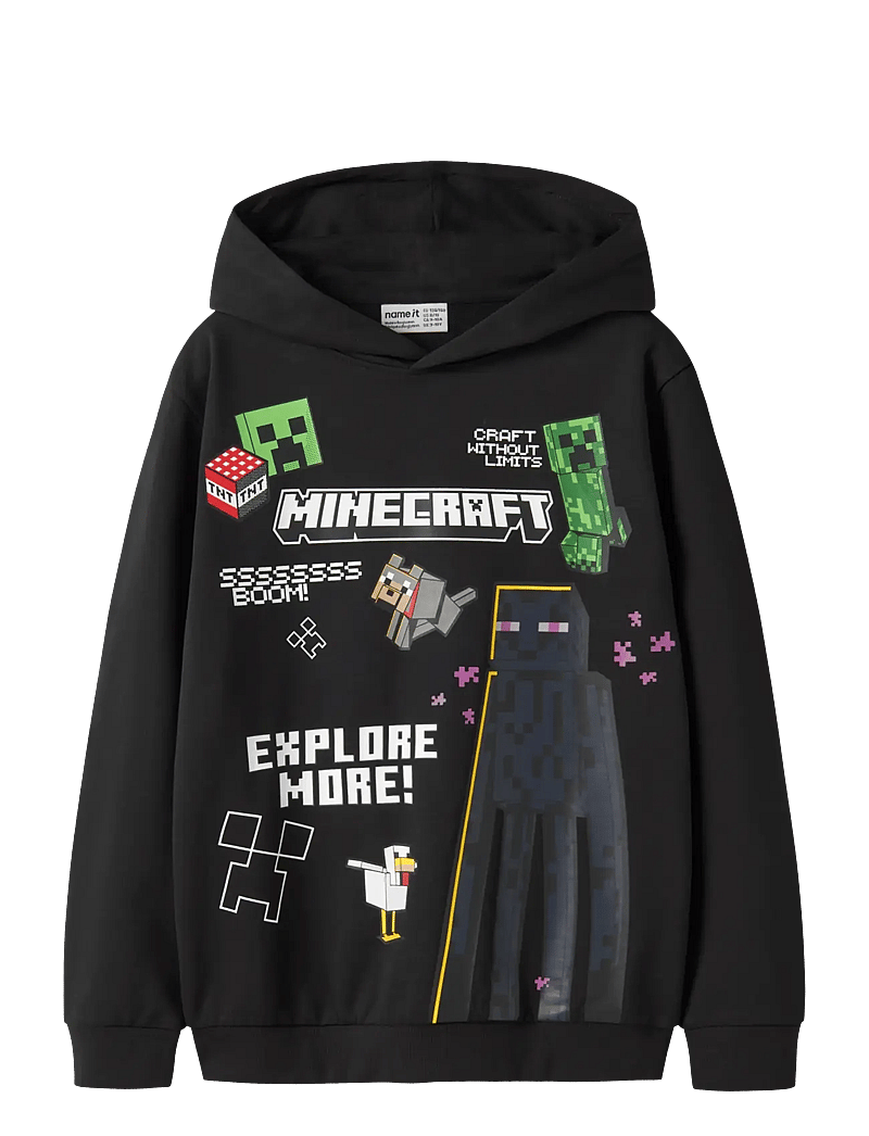 name it - NKMJU MINECRAFT NREG SWE WH NOOS BRU BFU - džemperiai su gobtuvu - black - 0