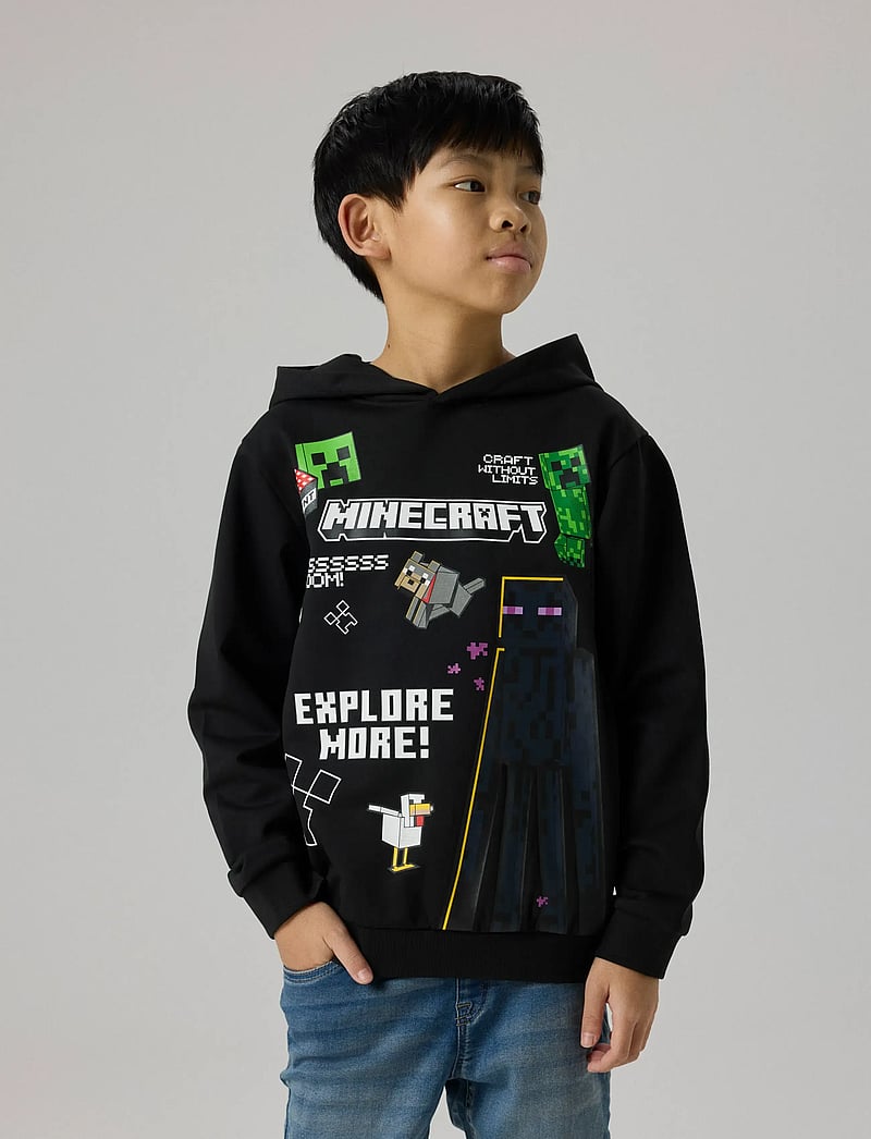name it - NKMJU MINECRAFT NREG SWE WH NOOS BRU BFU - džemperiai su gobtuvu - black - 2