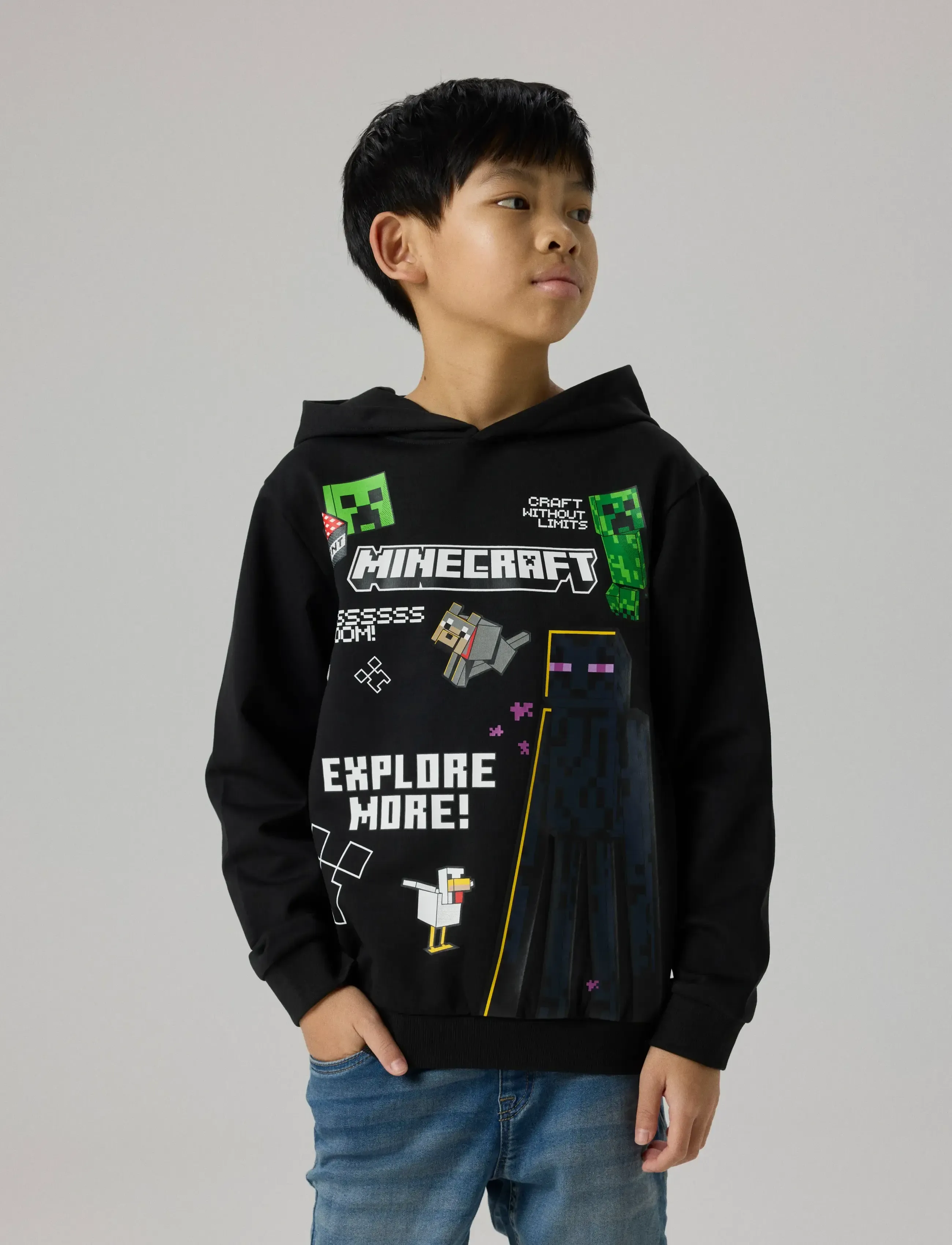 name it - NKMJU MINECRAFT NREG SWE WH NOOS BRU BFU - hættetrøjer - black - 2