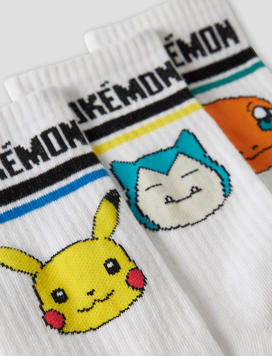 name it - NKMJEFFORD POKEMON 3P TENNISSOCK SKY - strümpfe - bright white - 4
