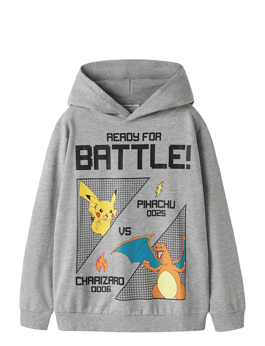 name it - NKMJOL POKEMON NREG SWEAT WH UNB SKY - dressipluusid - grey melange - 0