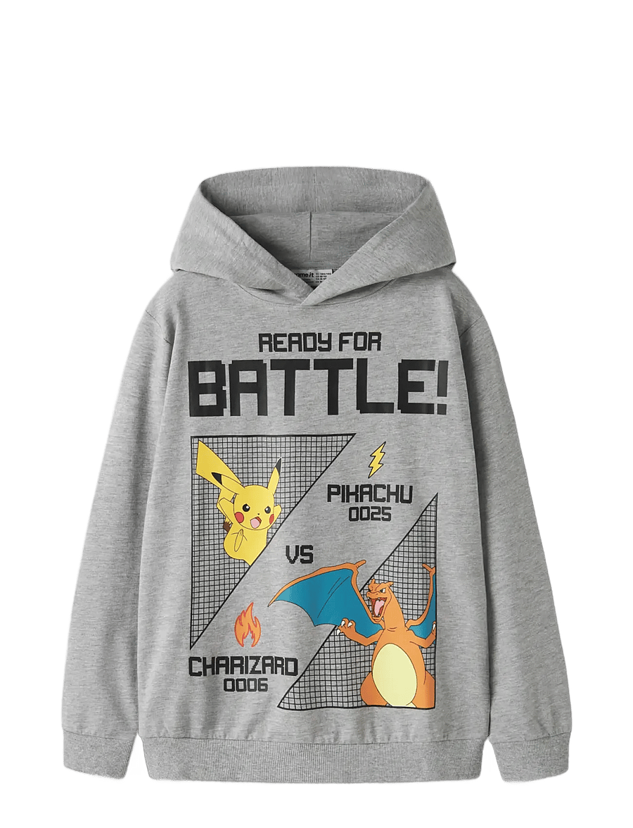 name it - NKMJOL POKEMON NREG SWEAT WH UNB SKY - dressipluusid - grey melange - 2