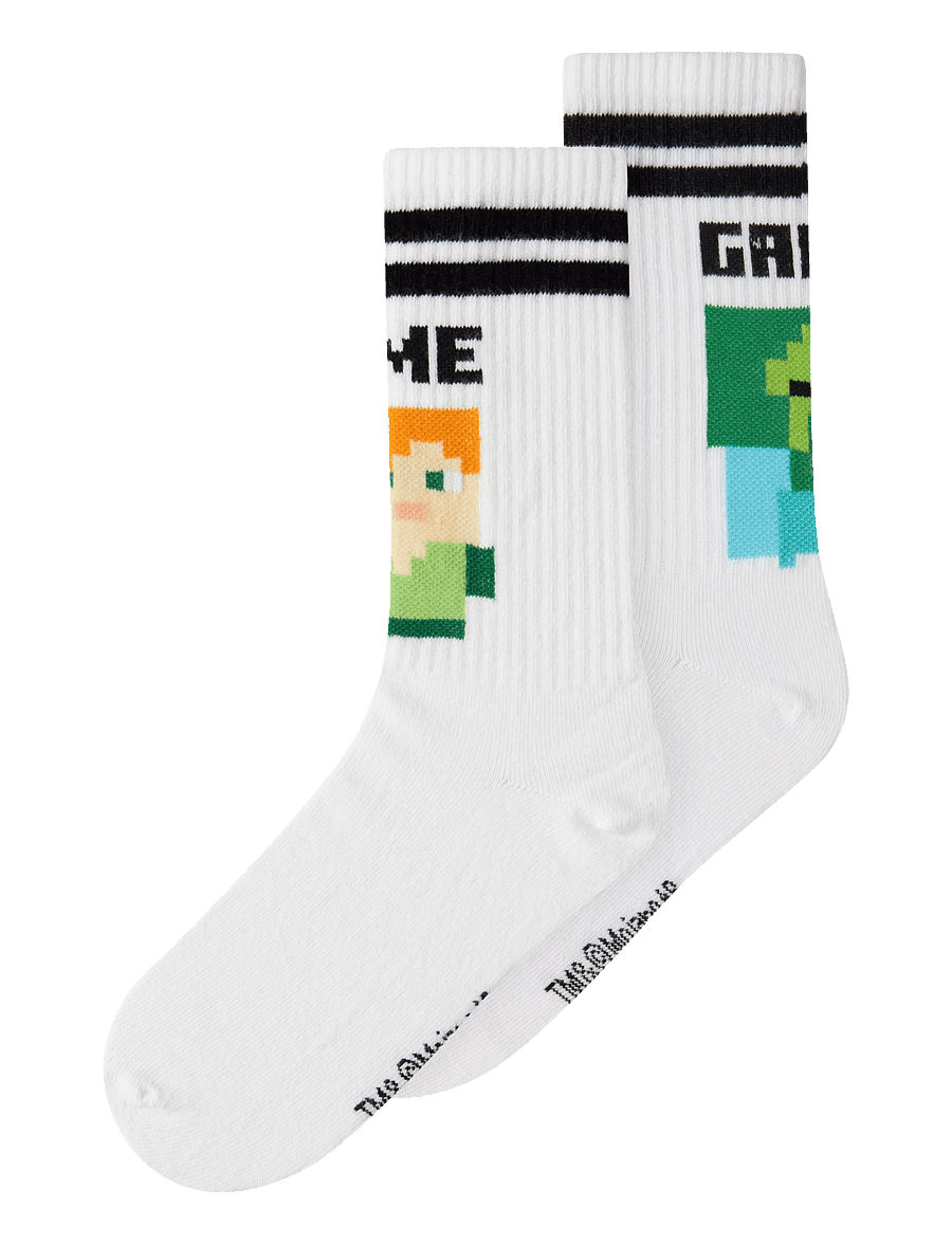 name it - NKMJAKOBSEN MINECRAFT 2P TENNISSOCK BFU - bright white - 0
