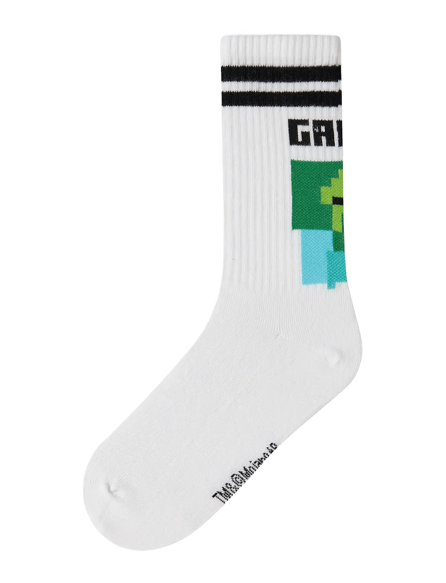 name it - NKMJAKOBSEN MINECRAFT 2P TENNISSOCK BFU - bright white - 1