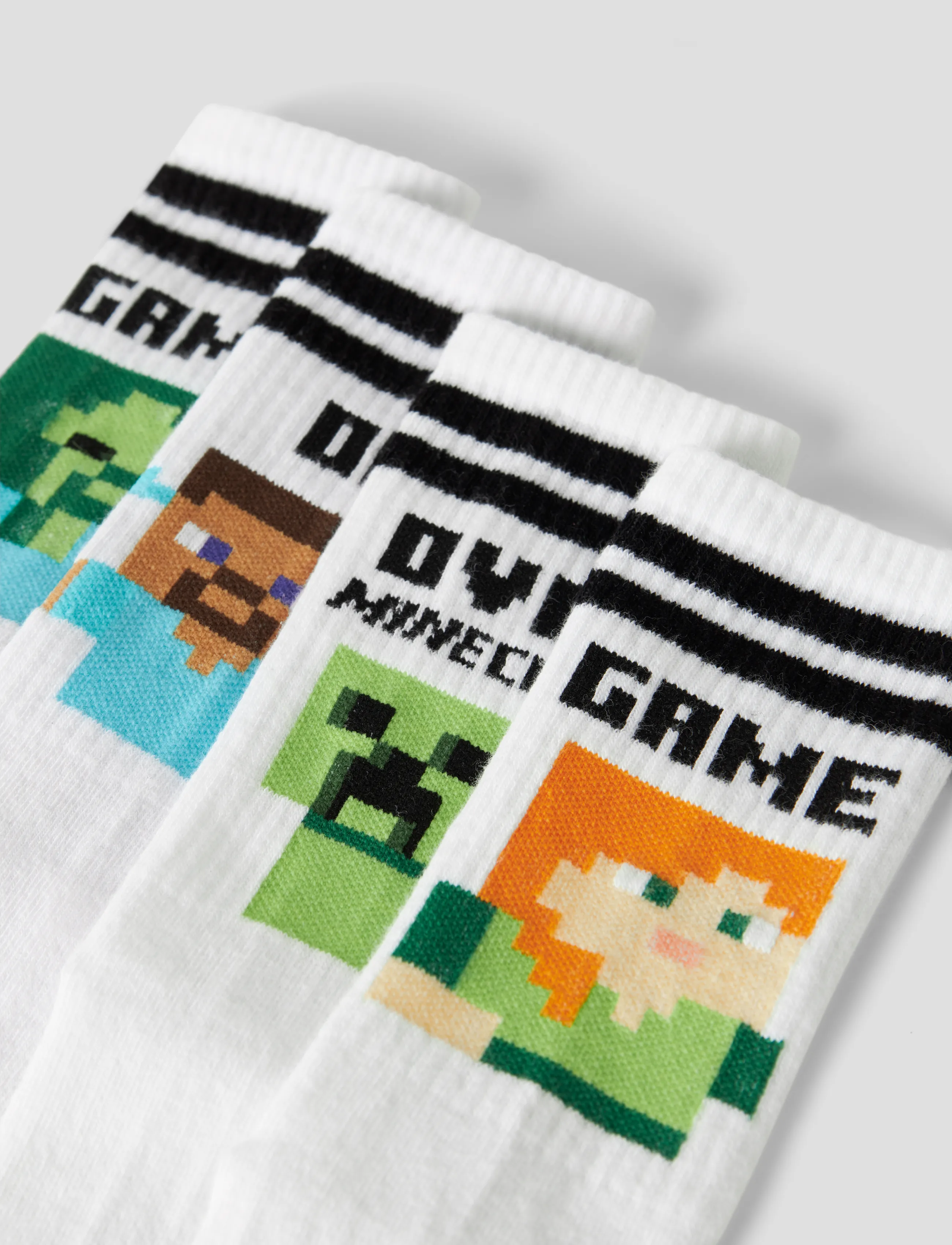 name it - NKMJAKOBSEN MINECRAFT 2P TENNISSOCK BFU - bright white - 3