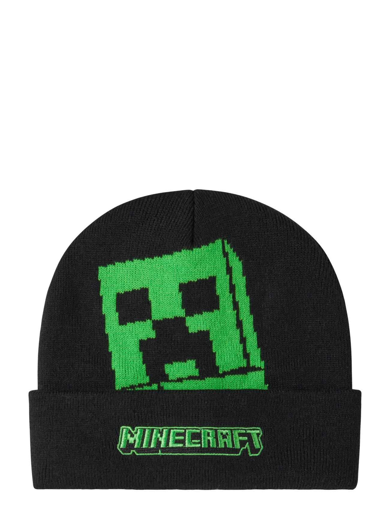 name it Nkmjensby Minecraft Knithat Bfu, 54-55, Black, Huer > Beanie, Børn